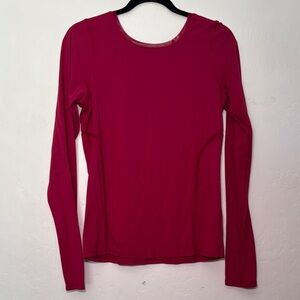 Lululemon Athletica Magenta Long Sleeve Blouse